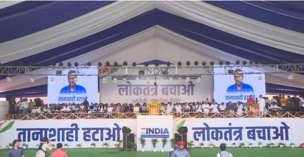 दिल्ली में विपक्षी इंडिया गठबंधन की ‘लोकतंत्र बचाओ रैली’ में शामिल नेताओं ने लोगों से अपील की कि वो लोकसभा चुनावों में "गणतंत्र और संविधान बचाने के लिए" बीजेपी की ख़िलाफ़ वोट करें.